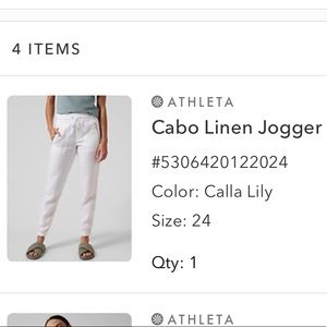 White athleta joggers